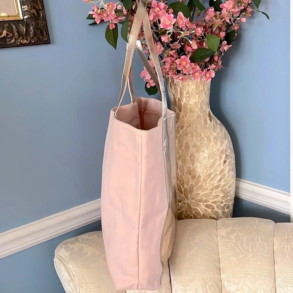 NWOT Jimmy Choo Parfums Pale Pink Tote Gold Metallic Detail Shoulder Bag Purse - Picture 6 of 14